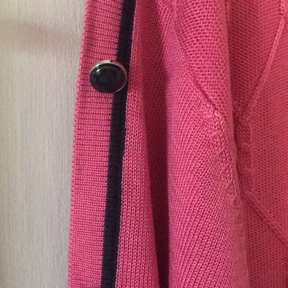 Mudflower pink sweater with navy trim - Picture 3 of 5